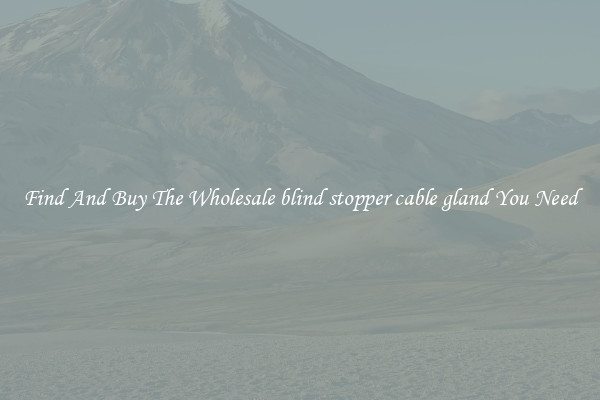 Find And Buy The Wholesale blind stopper cable gland You Need