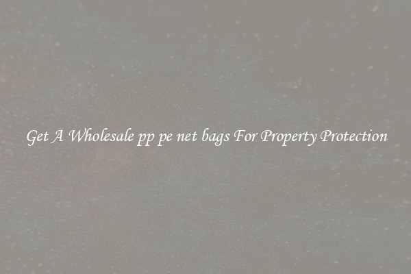 Get A Wholesale pp pe net bags For Property Protection