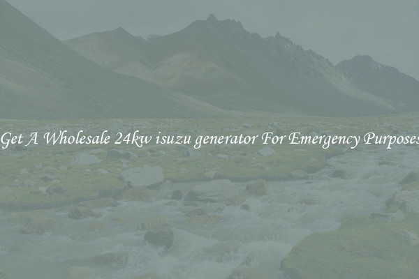 Get A Wholesale 24kw isuzu generator For Emergency Purposes