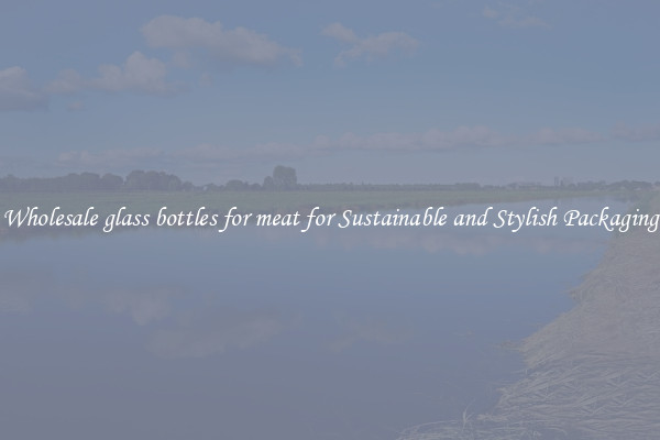 Wholesale glass bottles for meat for Sustainable and Stylish Packaging