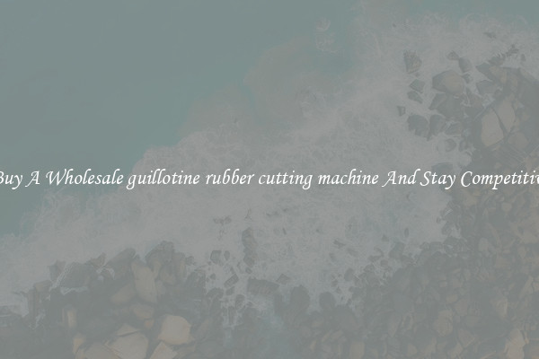 Buy A Wholesale guillotine rubber cutting machine And Stay Competitive