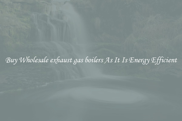Buy Wholesale exhaust gas boilers As It Is Energy Efficient