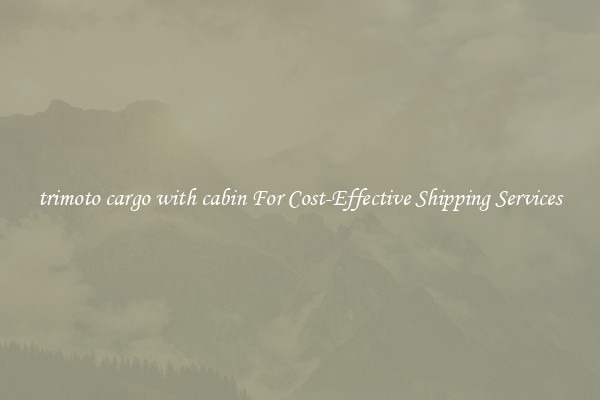 trimoto cargo with cabin For Cost-Effective Shipping Services