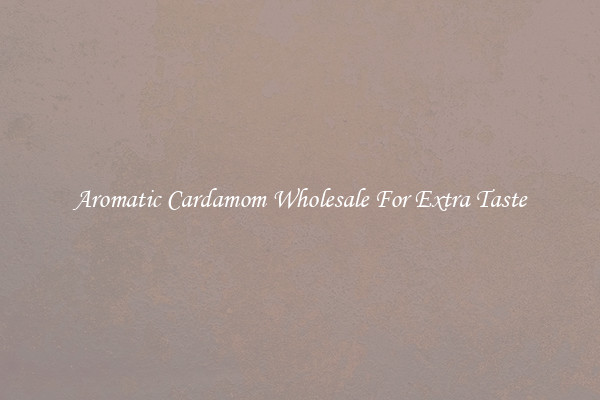 Aromatic Cardamom Wholesale For Extra Taste