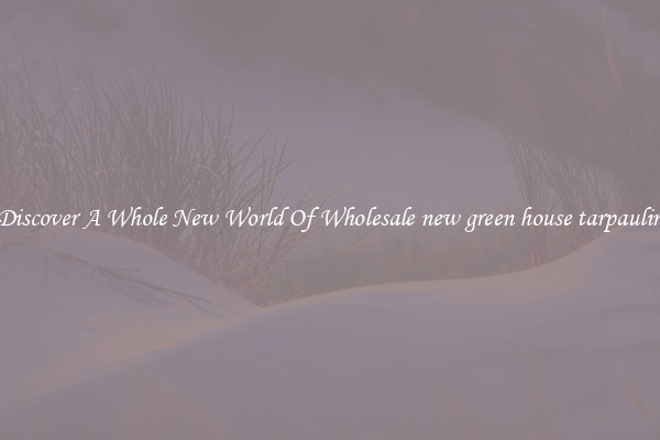 Discover A Whole New World Of Wholesale new green house tarpaulin