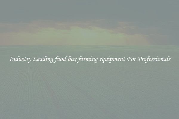 Industry Leading food box forming equipment For Professionals